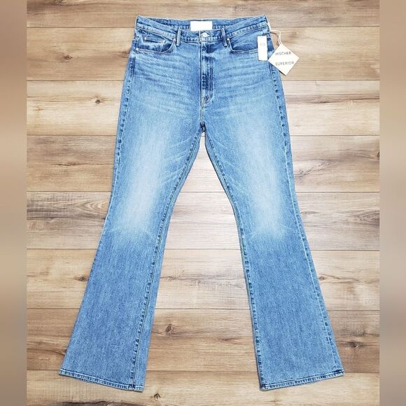 Mother The Weekender Heel High Waisted Flare Jeans In Belle De Jour Size 34 NWT - Picture 10 of 15